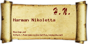 Harman Nikoletta névjegykártya