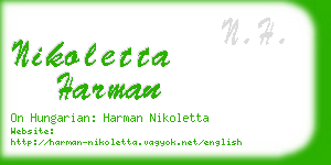 nikoletta harman business card